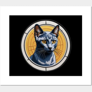 Russian Blue Embroidered Patch Posters and Art